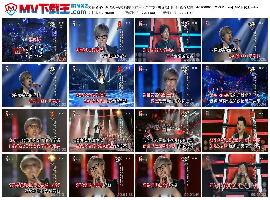张欣奕-燕尾蝶(中国好声音第二季)(现场版)_国语_流行歌曲_MC700698